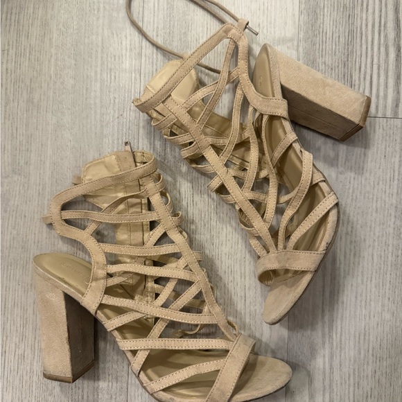 Tan Strappy Heels - Picture 2 of 4